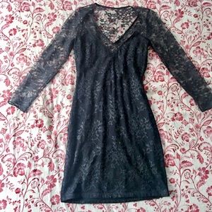 Express black lace long sl. shimmery dress NYE🎉